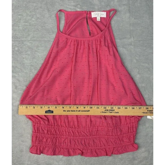 Love & Piece Women’s Size XL Sleeveless Halter Elastic Waist Top Pink - Picture 4 of 10